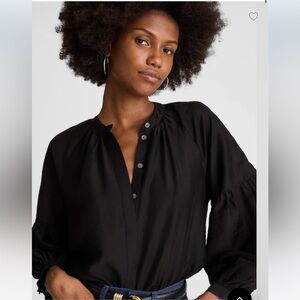 NWT Madewell Shirred Balloon-Sleeve Top